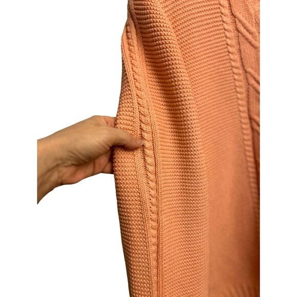 IZOD Cable Knitted V-Neck Pullover Chunky Pink/Orange Size XLarge - Picture 7 of 10